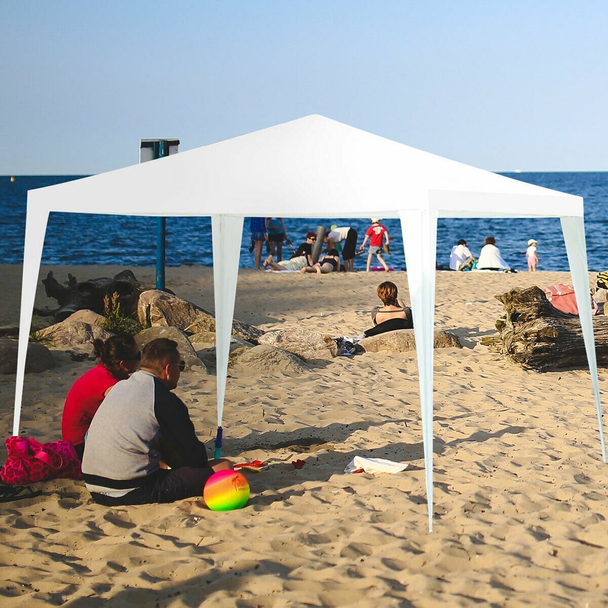 10 x 10 Feet Outdoor Side Walls Canopy Tent with 4 Removable Sidewalls, White Canopies   at Gallery Canada