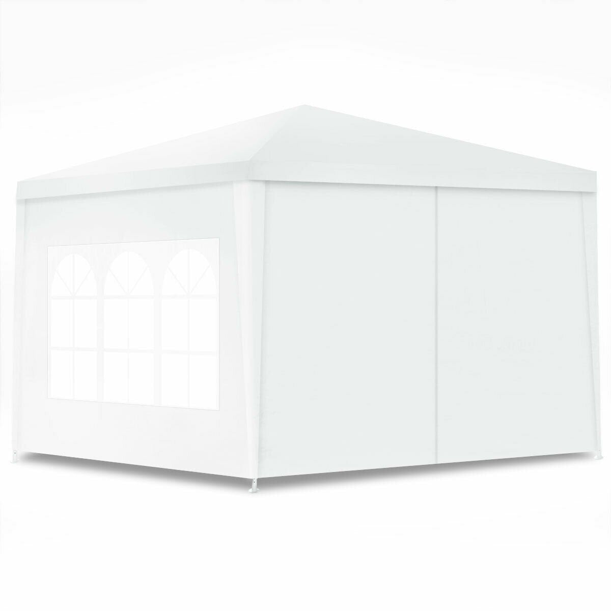 10 x 10 Feet Outdoor Side Walls Canopy Tent with 4 Removable Sidewalls, White Canopies   at Gallery Canada