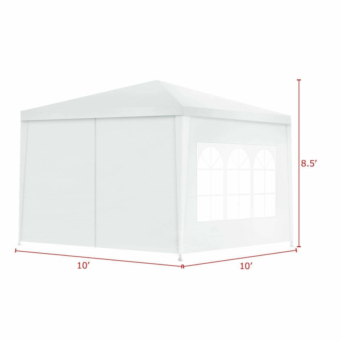 10 x 10 Feet Outdoor Side Walls Canopy Tent with 4 Removable Sidewalls, White Canopies   at Gallery Canada