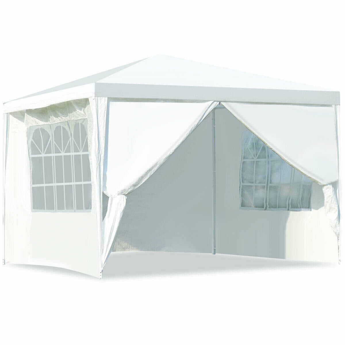 10 x 10 Feet Outdoor Side Walls Canopy Tent with 4 Removable Sidewalls, White Canopies   at Gallery Canada