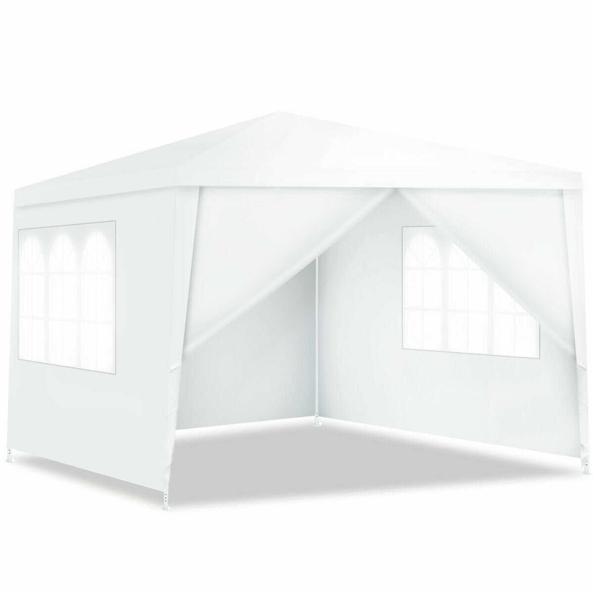 10 x 10 Feet Outdoor Side Walls Canopy Tent with 4 Removable Sidewalls, White Canopies   at Gallery Canada