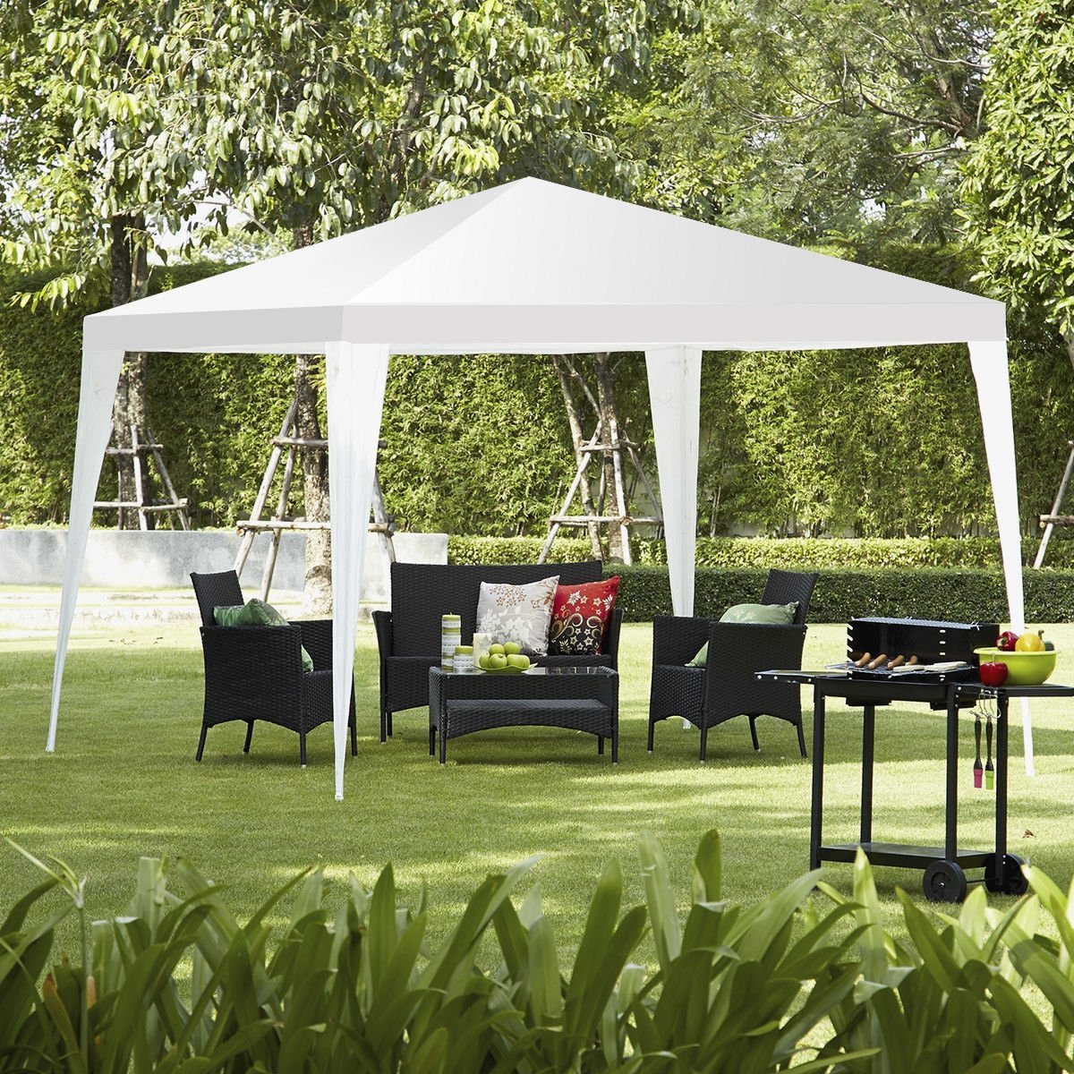 10 x 10 Feet Outdoor Wedding Canopy Tent for Backyard, White Canopies   at Gallery Canada