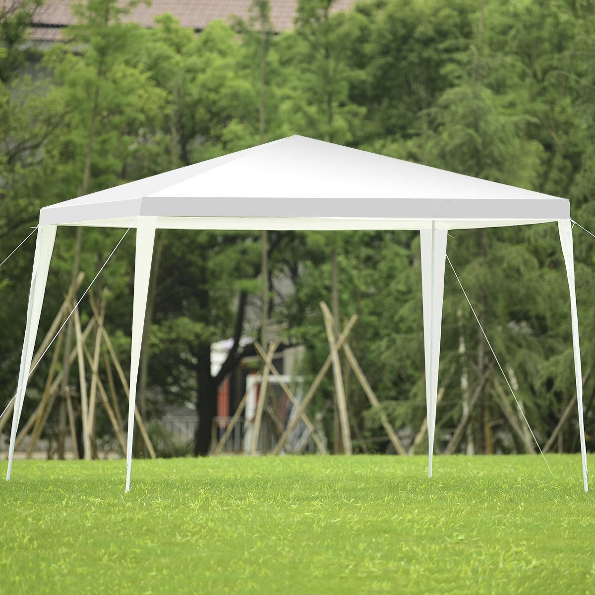 10 x 10 Feet Outdoor Wedding Canopy Tent for Backyard, White Canopies   at Gallery Canada