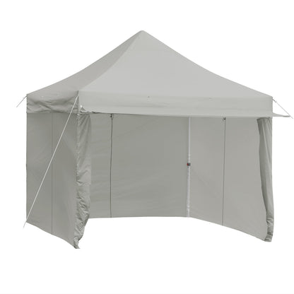 10 x 10 Feet Pop up Gazebo with 4 Height and Adjust Folding Awning, Gray Canopies   at Gallery Canada