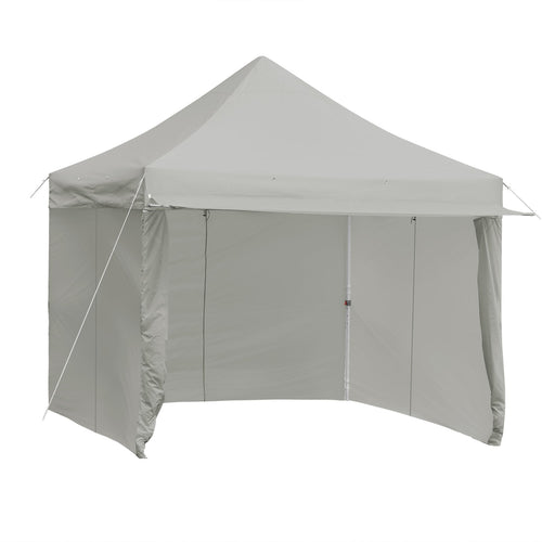 10 x 10 Feet Pop up Gazebo with 4 Height and Adjust Folding Awning, Gray