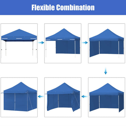 10 x 10 Feet Pop-up Gazebo with 5 Removable Zippered Sidewalls and Extended Awning, Blue Canopies   at Gallery Canada