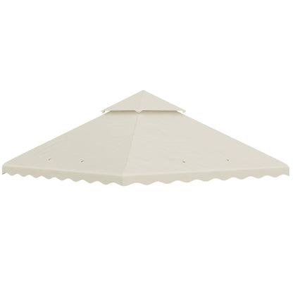 10' x 10' Gazebo Replacement Canopy Cover, 2-Tier Gazebo Roof Replacement (TOP ONLY), Cream Gazebo Canopy Replacement Cream  at Gallery Canada