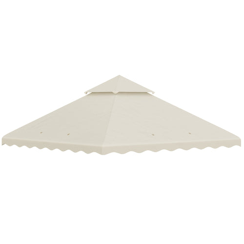 10' x 10' Gazebo Replacement Canopy Cover, 2-Tier Gazebo Roof Replacement (TOP ONLY), Cream