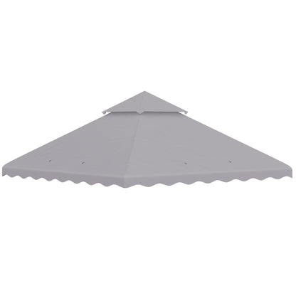 10' x 10' Gazebo Replacement Canopy Cover, 2-Tier Gazebo Roof Replacement (TOP ONLY), Light Grey Gazebo Canopy Replacement Light Grey  at Gallery Canada