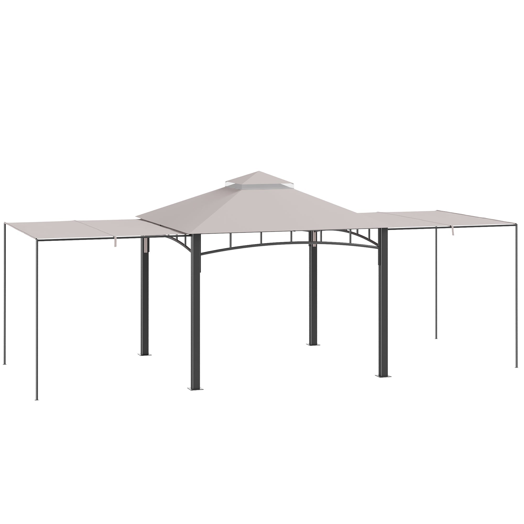 10' x 10' Outdoor Gazebo with Adjustable Dual Canopy, Double Roof Gazebo Canopy, Three Sizes, for Garden, Patio, Backyard, Deck, Porch Gazebos Multi Colour  at Gallery Canada