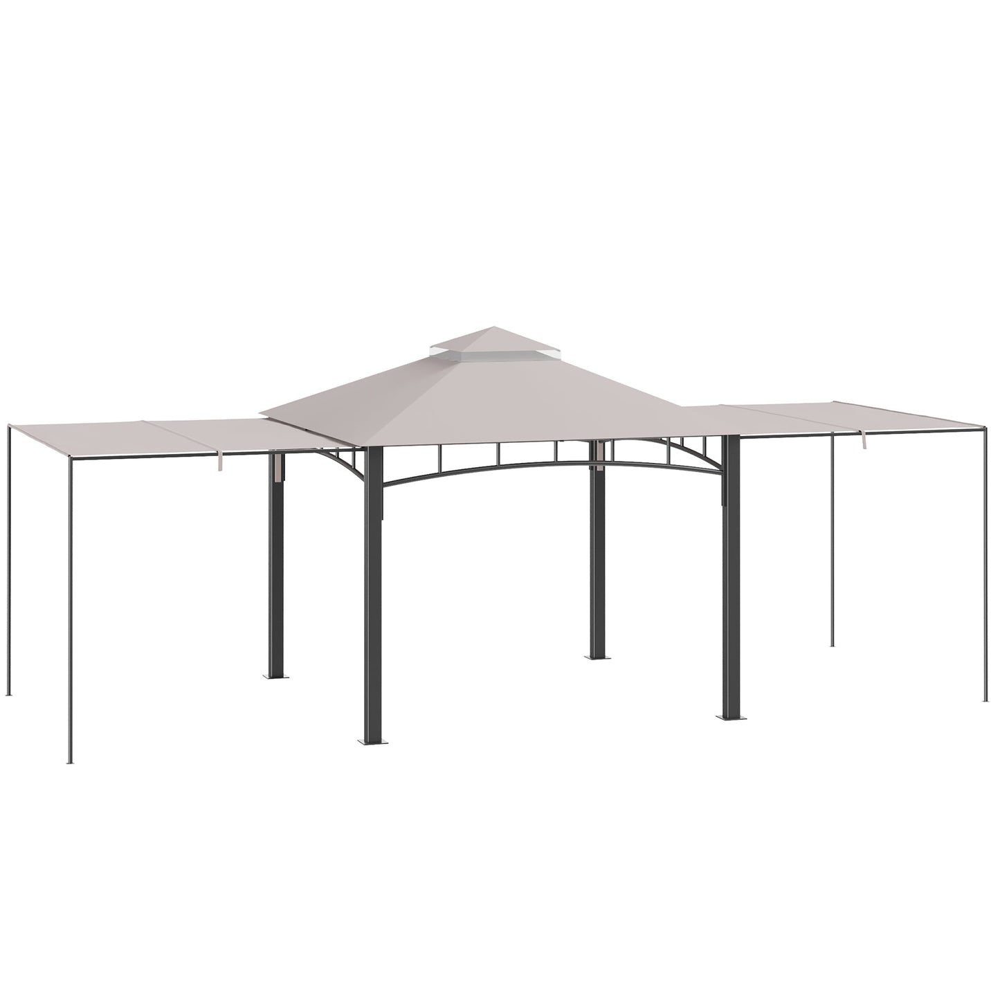 10' x 10' Outdoor Gazebo with Adjustable Dual Canopy, Double Roof Gazebo Canopy, Three Sizes, for Garden, Patio, Backyard, Deck, Porch Gazebos Multi Colour  at Gallery Canada