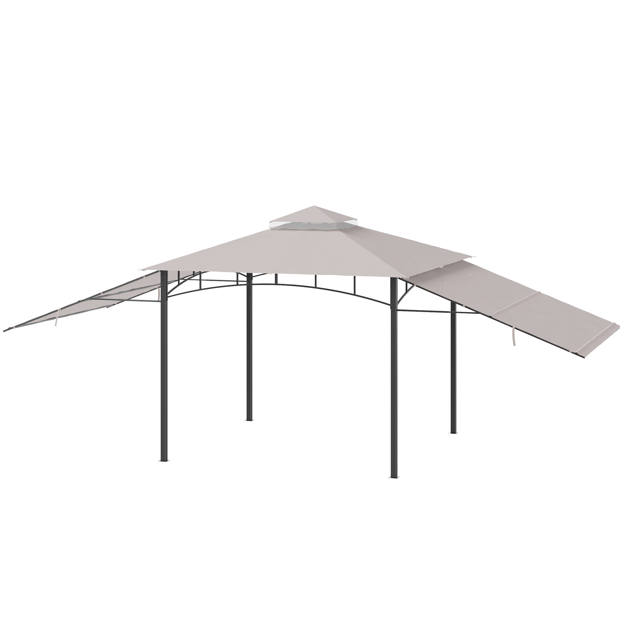 10' x 10' Outdoor Gazebo with Adjustable Dual Canopy, Double Roof Gazebo Canopy, Three Sizes, for Garden, Patio, Backyard, Deck, Porch Gazebos   at Gallery Canada