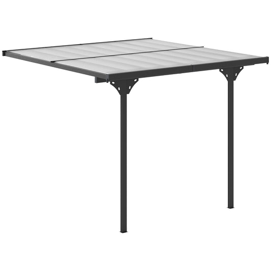 10' x 10' Outdoor Hardtop Pergola Gazebo with Polycarbonate Roof Adjustable Height, Aluminum Frame, UV Protection, Grey - Gallery Canada