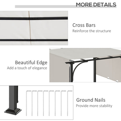 10' x 10' Outdoor Pergola Patio Gazebo Retractable Canopy Sun Shelter, Steel Frame, White Pergolas   at Gallery Canada