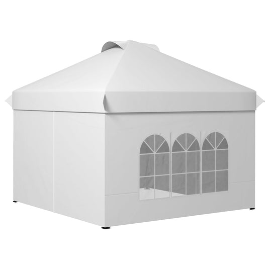 10' x 10' Outdoor Pop Up Canopy Tent with 4 Sidewalls, White - Gallery Canada
