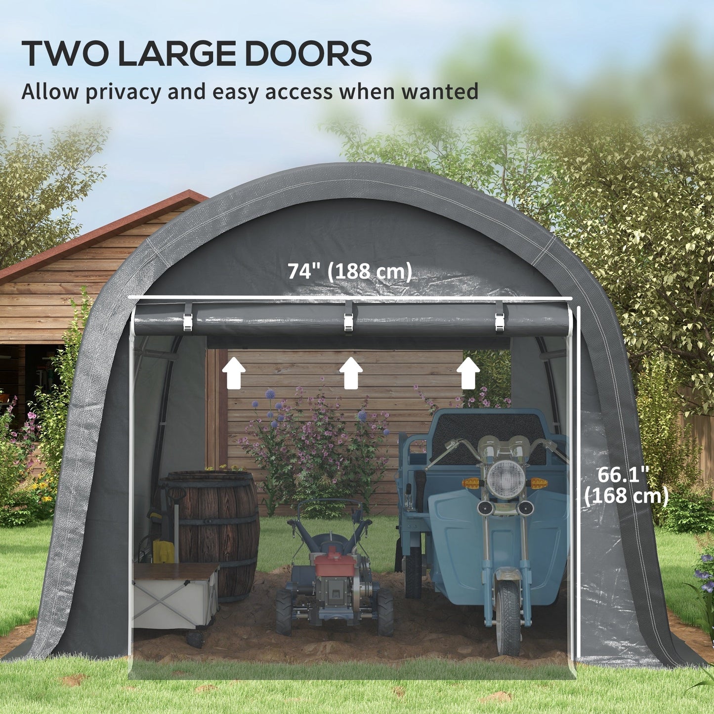 10' x 10' Outdoor Storage Tent, Heavy Duty and Waterproof Portable Shed for Bike, Motorcycle &; Garden Tools Sheds   at Gallery Canada