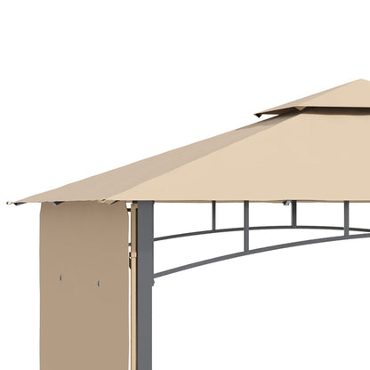 Patio Gazebo with Expandable Awnings, Vented Roof, Steel Frame, Beige Gazebos   at Gallery Canada