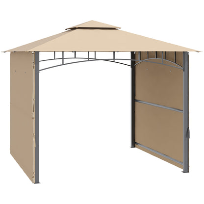 Patio Gazebo with Expandable Awnings, Vented Roof, Steel Frame, Beige Gazebos Beige  at Gallery Canada