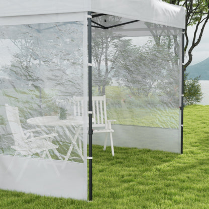 10' x 10' Pop Up Canopy Tent Gazebo with Wheeled Carry Bag and Sides, Height Adjustable for Outdoor, Patio, Garden Pop Up Canopies   at Gallery Canada