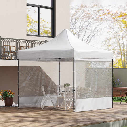 10' x 10' Pop Up Canopy Tent Gazebo with Wheeled Carry Bag and Sides, Height Adjustable for Outdoor, Patio, Garden Pop Up Canopies Light Grey  at Gallery Canada