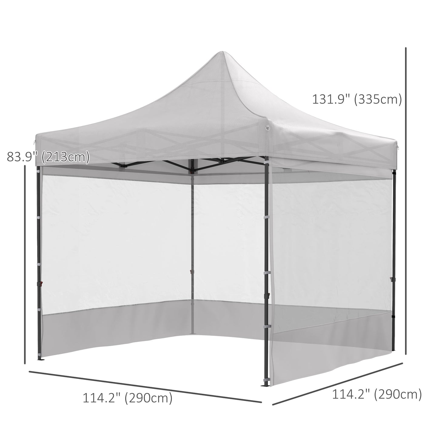 10' x 10' Pop Up Canopy Tent Gazebo with Wheeled Carry Bag and Sides, Height Adjustable for Outdoor, Patio, Garden Pop Up Canopies   at Gallery Canada