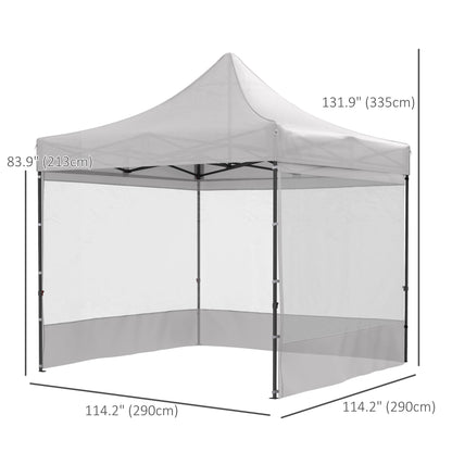 10' x 10' Pop Up Canopy Tent Gazebo with Wheeled Carry Bag and Sides, Height Adjustable for Outdoor, Patio, Garden Pop Up Canopies   at Gallery Canada