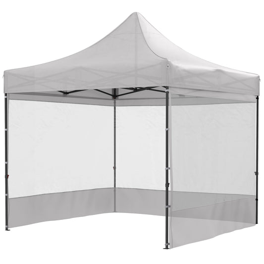 10' x 10' Pop Up Canopy Tent Gazebo with Wheeled Carry Bag and Sides, Height Adjustable for Outdoor, Patio, Garden Pop Up Canopies Light Grey  at Gallery Canada