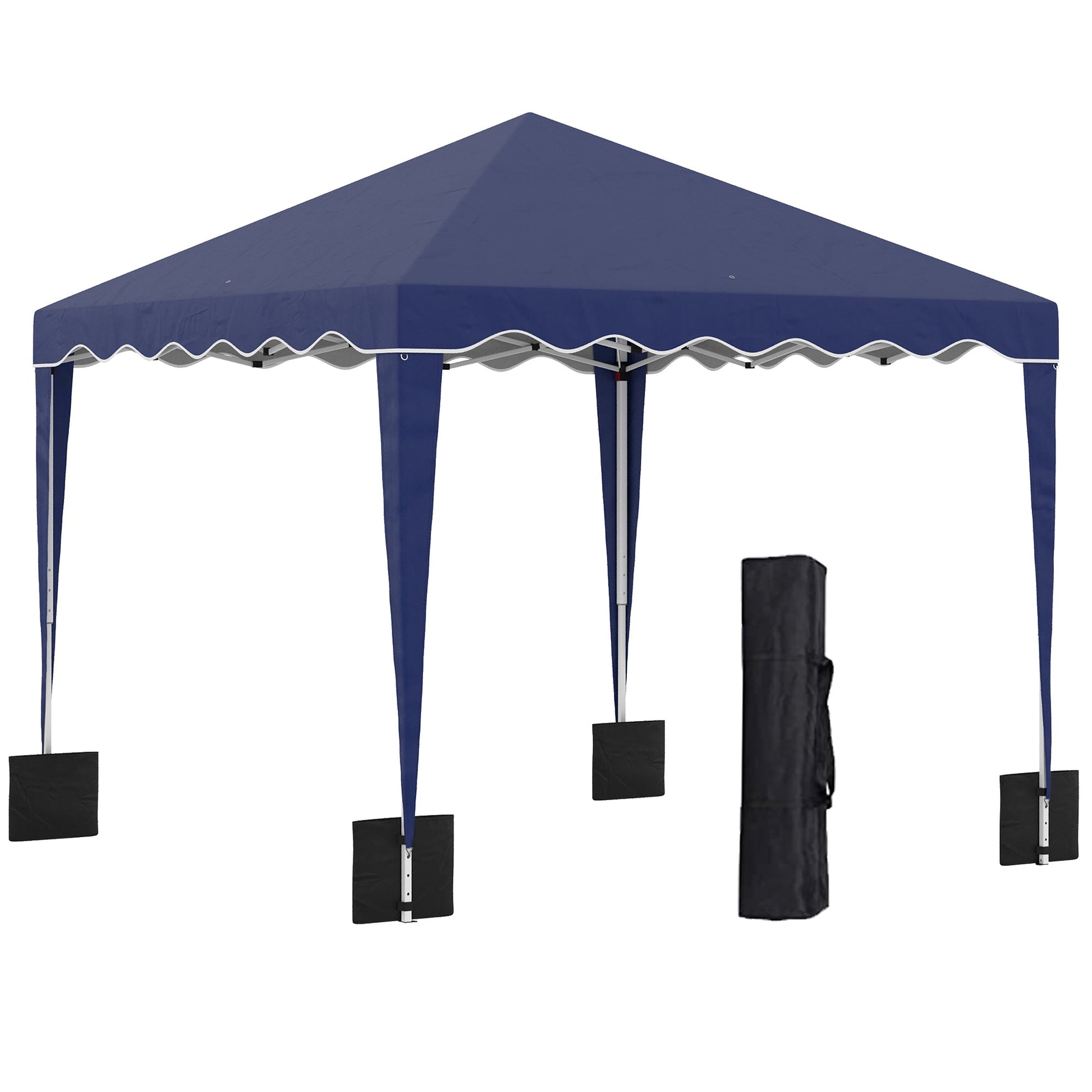 10' x 10' Pop Up Canopy Tent, Instant Shelter with Adjustable Height, Garden Outdoor Party Tent with Carry Bag and Sand Bags, Blue Pop Up Canopies Blue  at Gallery Canada