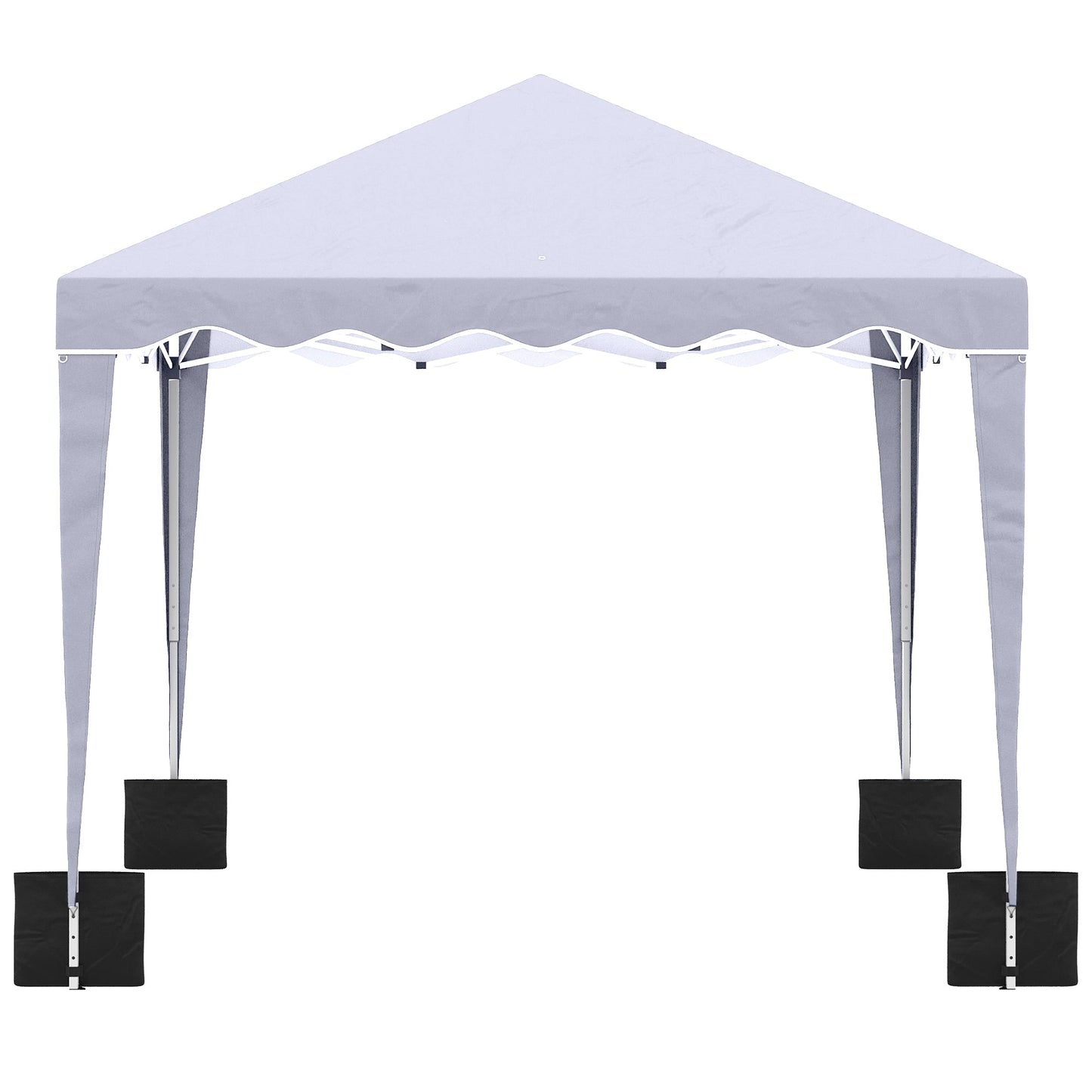 10' x 10' Pop Up Canopy Tent, Instant Shelter with Adjustable Height, Garden Outdoor Party Tent with Carry Bag and Sand Bags, White Pop Up Canopies   at Gallery Canada