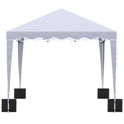 10' x 10' Pop Up Canopy Tent, Instant Shelter with Adjustable Height, Garden Outdoor Party Tent with Carry Bag and Sand Bags, White Pop Up Canopies   at Gallery Canada