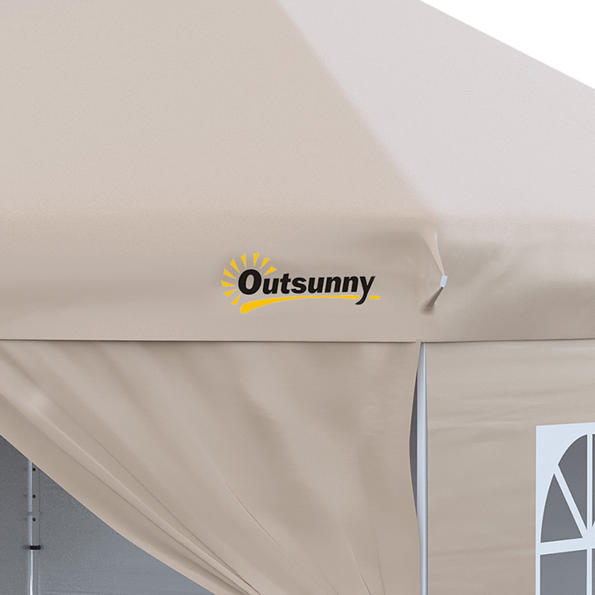 10' x 10' Pop Up Canopy Tent, Instant Sun Shelter, Tents for Parties, with Wheeled Carry Bag, for Outdoor, Garden, Patio, Beige Pop Up Canopies   at Gallery Canada