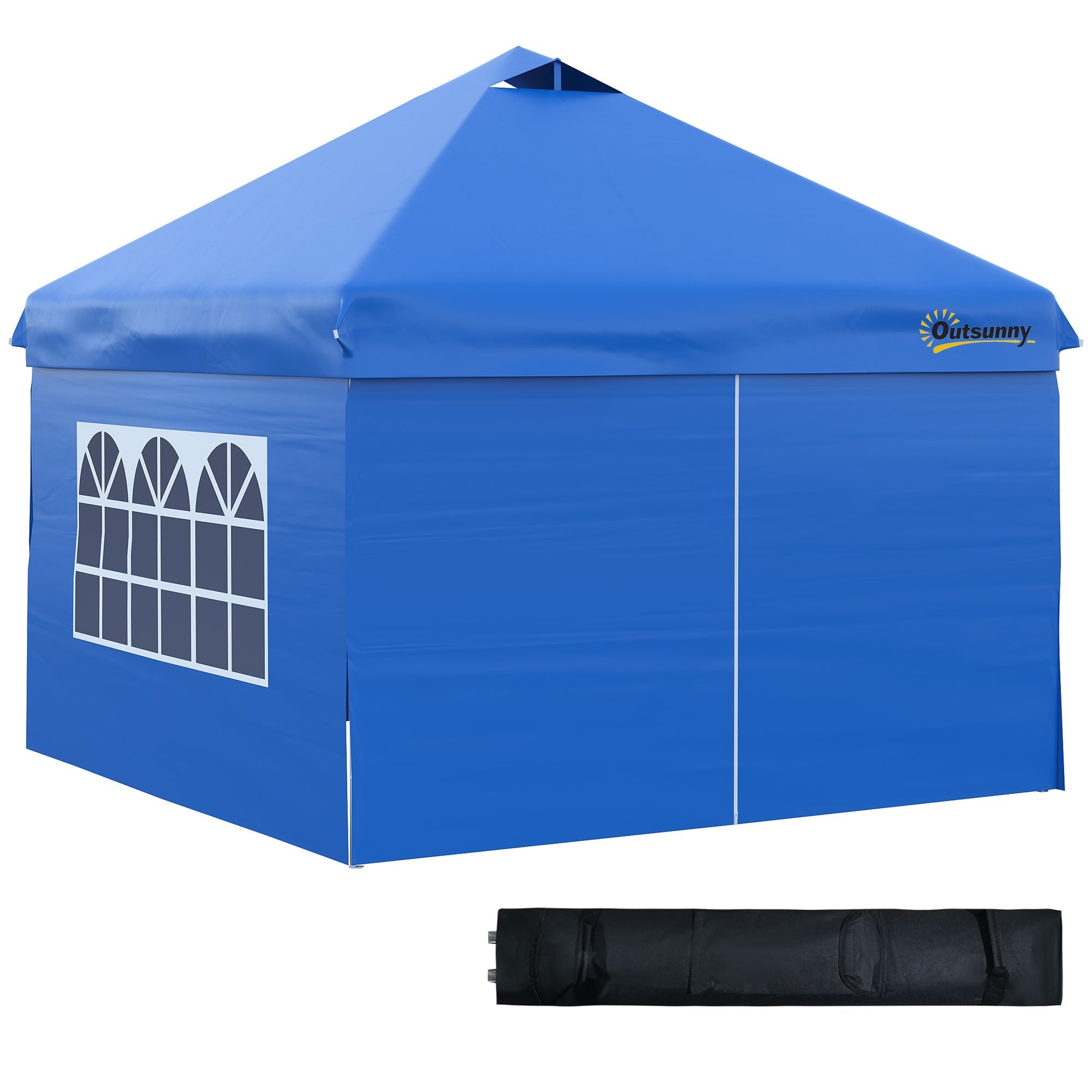 10' x 10' Pop Up Canopy Tent, Instant Sun Shelter, Tents for Parties, with Wheeled Carry Bag, for Outdoor, Garden, Patio, Blue Pop Up Canopies Blue  at Gallery Canada