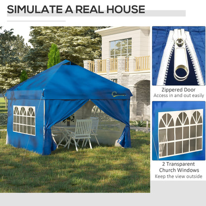 10' x 10' Pop Up Canopy Tent, Instant Sun Shelter, Tents for Parties, with Wheeled Carry Bag, for Outdoor, Garden, Patio, Blue Pop Up Canopies   at Gallery Canada