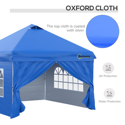 10' x 10' Pop Up Canopy Tent, Instant Sun Shelter, Tents for Parties, with Wheeled Carry Bag, for Outdoor, Garden, Patio, Blue Pop Up Canopies   at Gallery Canada