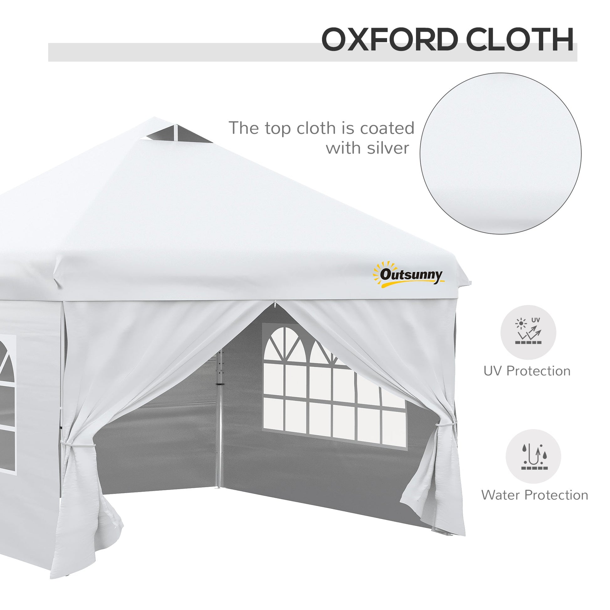 10' x 10' Pop Up Canopy Tent, Instant Sun Shelter, Tents for Parties, with Wheeled Carry Bag, for Outdoor, Garden, Patio, White Pop Up Canopies   at Gallery Canada