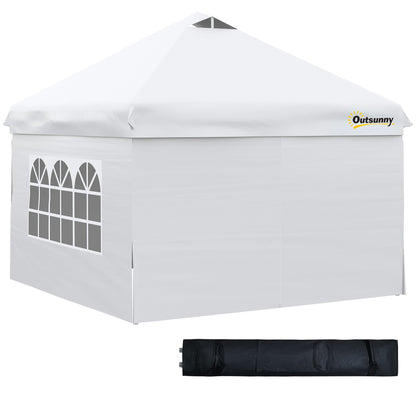 10' x 10' Pop Up Canopy Tent, Instant Sun Shelter, Tents for Parties, with Wheeled Carry Bag, for Outdoor, Garden, Patio, White Pop Up Canopies White  at Gallery Canada