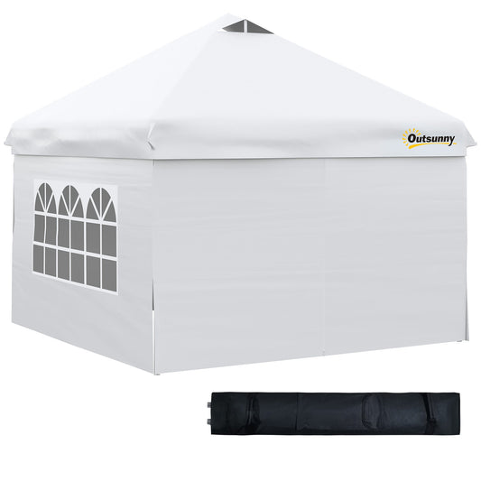 10' x 10' Pop Up Canopy Tent, Instant Sun Shelter, Tents for Parties, with Wheeled Carry Bag, for Outdoor, Garden, Patio, White - Gallery Canada