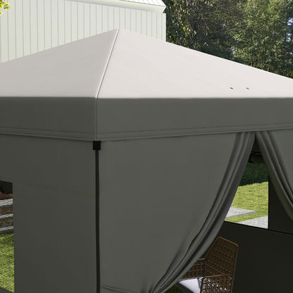 10' x 10' Pop Up Canopy Tent, Instant Sun Shelter, with Wheeled Bag and Mesh Windows, Height Adjustable, Light Grey Pop Up Canopies   at Gallery Canada