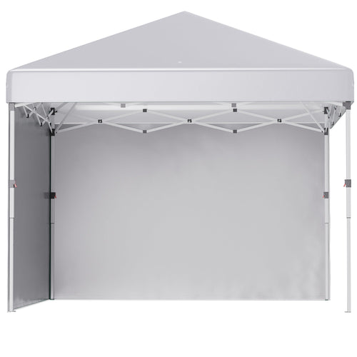 10' x 10' Pop Up Canopy with Sidewalls, Roller Bag, Height Adjustable Instant Tent for Outdoor, Garden, Patio, White