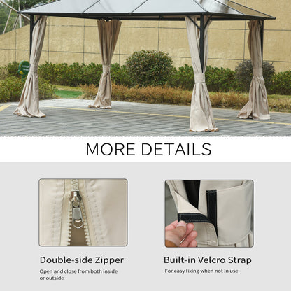 10' x 10' Universal Gazebo Sidewall Set with 4 Panels, Hooks/C-Rings Included for Pergolas &; Cabanas, Beige Gazebo Sidewalls   at Gallery Canada