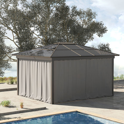 10' x 10' Universal Gazebo Sidewall Set with 4 Panels, Hooks/C-Rings Included for Pergolas &; Cabanas, Light Grey Gazebo Sidewalls   at Gallery Canada