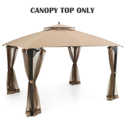 10 x 12 Feet Gazebo Replacement Top with Air Vent and Drainage Holes, Brown Gazebos   at Gallery Canada