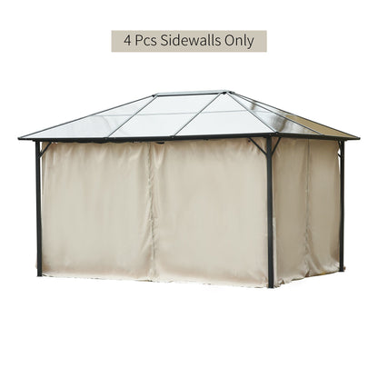 10' x 12' Universal Gazebo Sidewall Set with 4 Panels, Hooks/C-Rings Included for Pergolas &; Cabanas, Beige - Gallery Canada