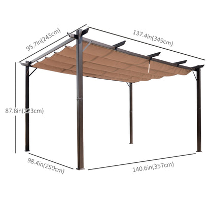 10' x 13' Aluminium Outdoor Pergola Gazebo Backyard Canopy Cover Square Sunshade Garden Grape Trellis Brown Pergolas   at Gallery Canada