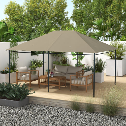 10' x 13' Gazebo Replacement Canopy Cover, Gazebo Roof Replacement (TOP COVER ONLY), Khaki