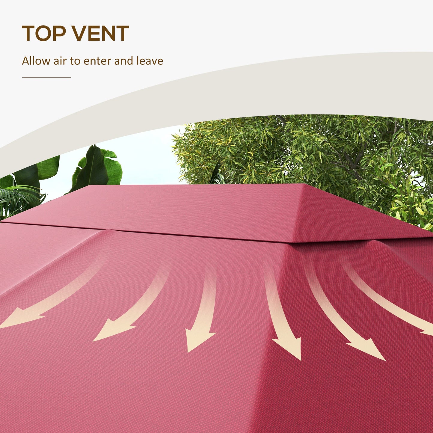 10' x 13' Gazebo Replacement Canopy Cover, Gazebo Roof Replacement (TOP COVER ONLY), Wine Red Gazebo Canopy Replacement   at Gallery Canada