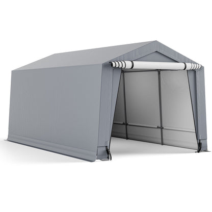 10 x 16/10 x 20 Feet Outdoor Heavy-Duty Carport with 2 Doors-10 x 16 ft, Gray Carports   at Gallery Canada