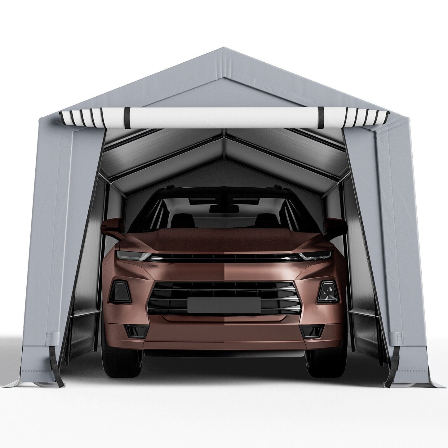 10 x 16/10 x 20 Feet Outdoor Heavy-Duty Carport with 2 Doors-10 x 20 ft, Gray Carports   at Gallery Canada