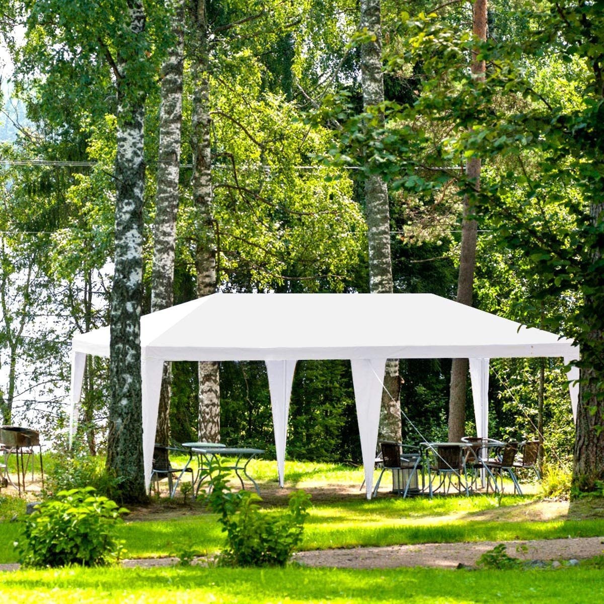 10 x 20 Feet 6 Sidewalls Canopy Tent with Carry Bag, White Canopies   at Gallery Canada