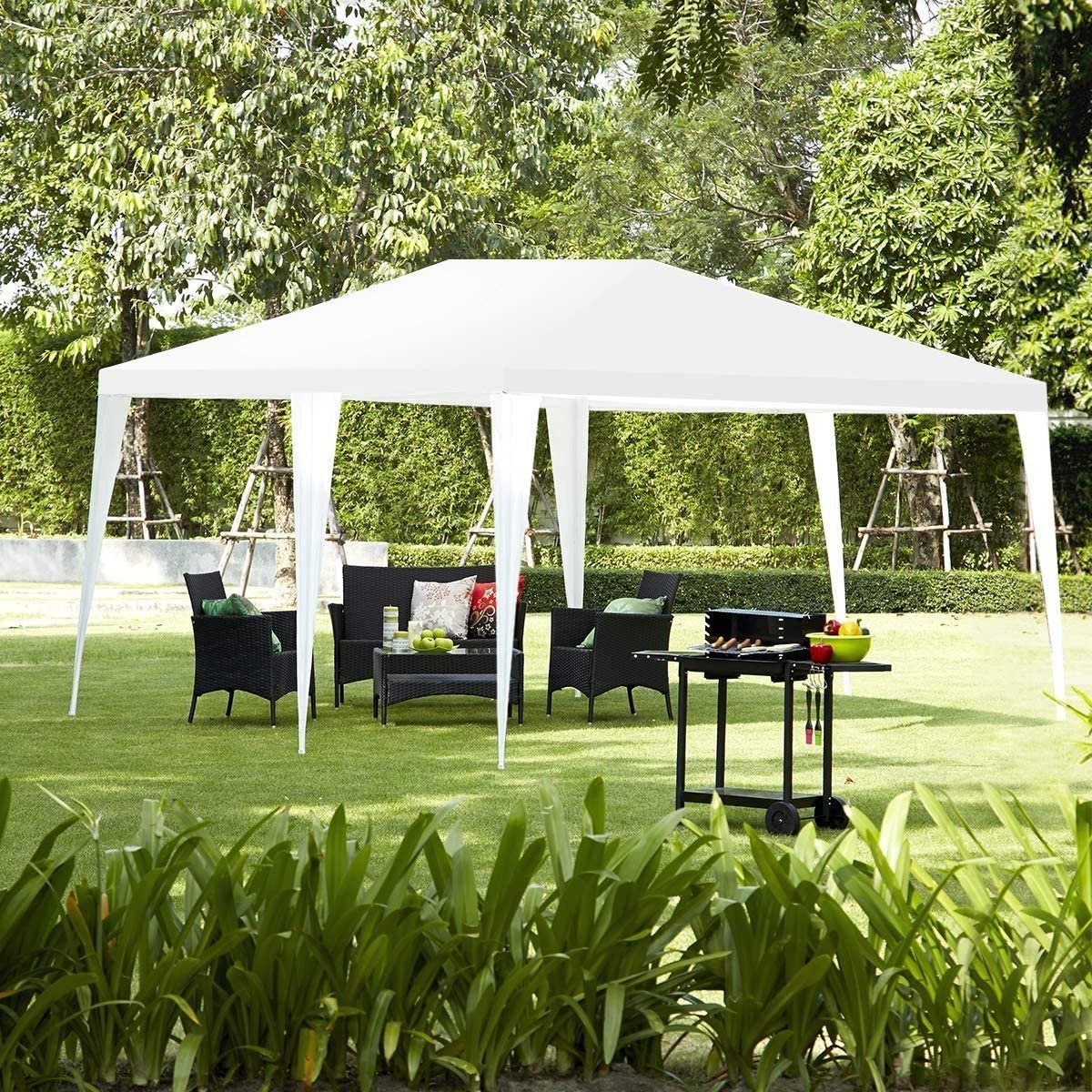 10 x 20 Feet 6 Sidewalls Canopy Tent with Carry Bag, White Canopies   at Gallery Canada